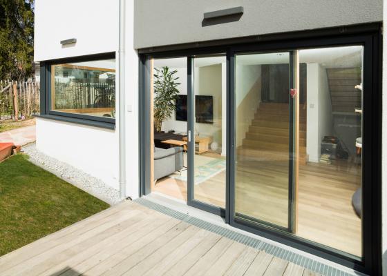 Hebe-Schiebe-Tür Holz-Aluminium